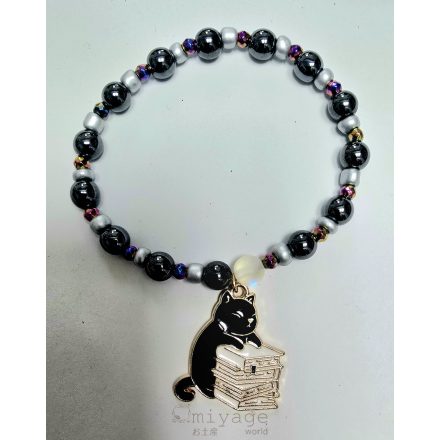 Ásvány karkötő miyuki gyöngyökkel és függővel