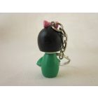 Kokeshi baba kulcstartó - zöld