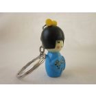 Kokeshi baba kulcstartó - kék