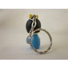 Kokeshi baba kulcstartó - kék