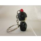 Kokeshi baba kulcstartó - fekete