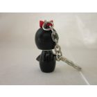 Kokeshi baba kulcstartó - fekete