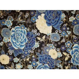 Furoshiki - Kék pünkösdi rózsa sötét háttérrel