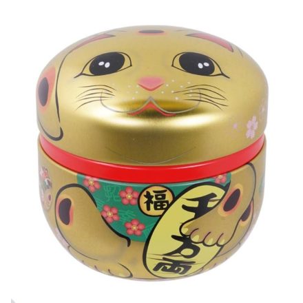 Maneki Neko arany színű tea tároló