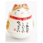Maneki neko cica 4,5 cm - barna