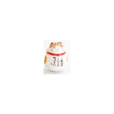 Maneki neko cica 4,5 cm - barna