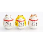Maneki neko cica 4,5 cm - barna