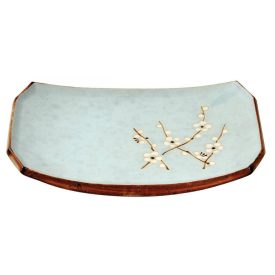 Kék Sakura Sushi tányér 22*15 cm
