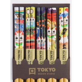 Evöpálcika szett- Maneki neko mintákkal