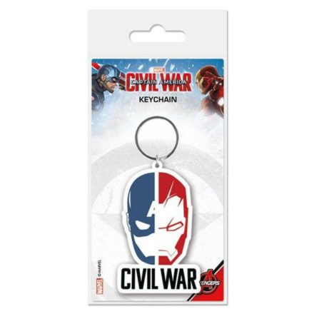 Captain America Civil War Gumi- Kulcstartó Face Split 6 cm
