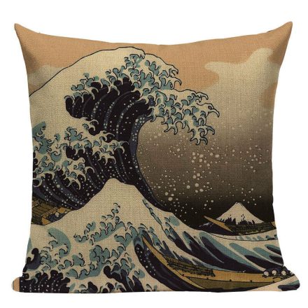 Díszpárna huzat Hokusai hullám