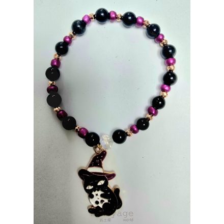 Ásvány karkötő miyuki gyöngyökkel és függővel