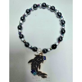 Ásvány karkötő miyuki gyöngyökkel és függővel