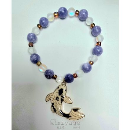 Ásvány karkötő miyuki gyöngyökkel és függővel