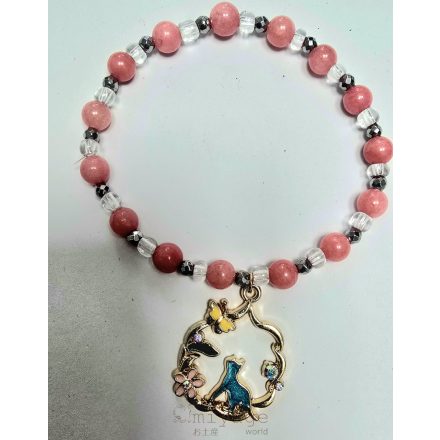 Ásvány karkötő miyuki gyöngyökkel és függővel