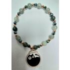 Ásvány karkötő miyuki gyöngyökkel és függővel