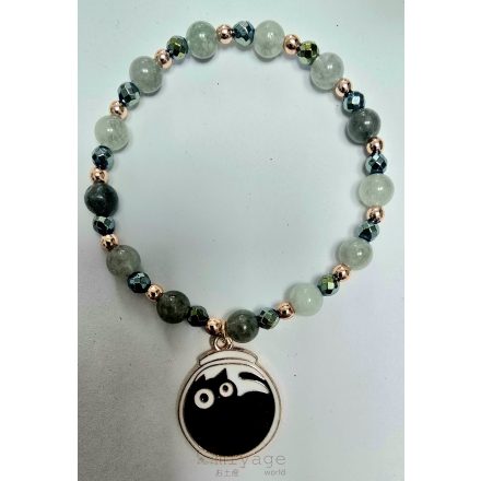 Ásvány karkötő miyuki gyöngyökkel és függővel