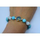 Ásvány karkötő miyuki gyöngyökkel és függővel