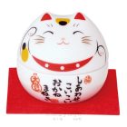 Porcelán Maneki‑neko (4.5 × 5 × 5 cm)