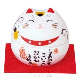 Porcelán Maneki‑neko (4.5 × 5 × 5 cm)
