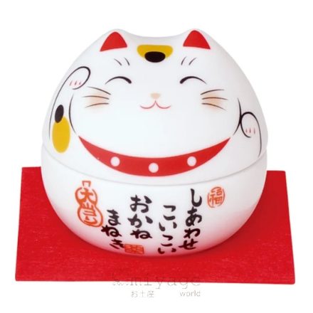Porcelán Maneki‑neko (4.5 × 5 × 5 cm)