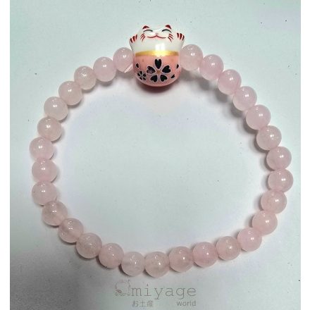 Ásvány karkötő miyuki gyöngyökkel és maneki nekoval