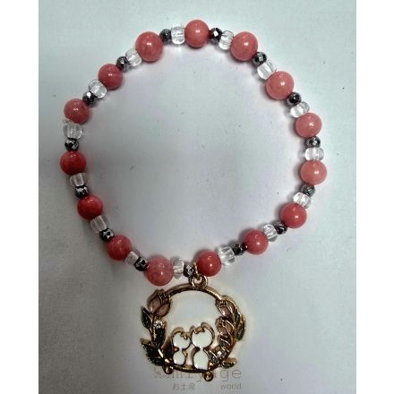 Ásvány karkötő miyuki gyöngyökkel és függővel