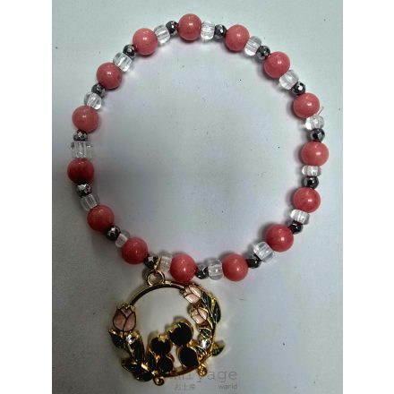 Ásvány karkötő miyuki gyöngyökkel és függővel