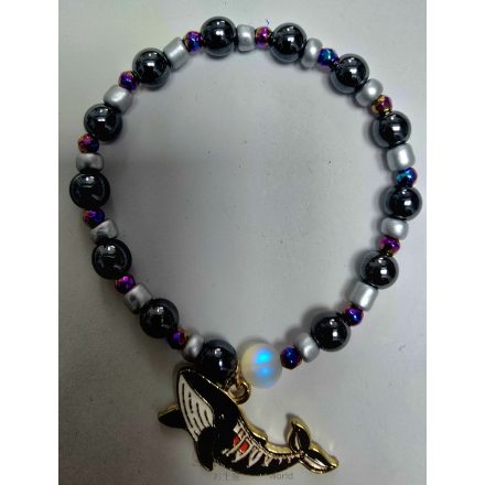 Ásvány karkötő miyuki gyöngyökkel és függővel