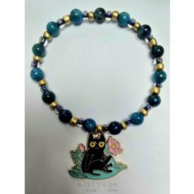 Ásvány karkötő miyuki gyöngyökkel és függővel