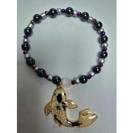   Ásvány karkötő miyuki gyöngyökkel és koi japán ponty függővel