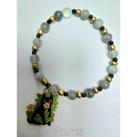 Ásvány karkötő miyuki gyöngyökkel és függővel