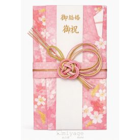   Japán ajándék boríték pénz átadására mizuhikivel rózsaszín, esküvő