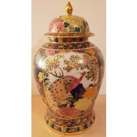 Imari váza, fedeles, 40 cm magas