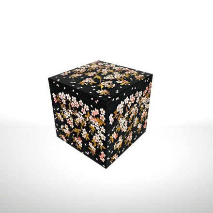 Urushi jubako doboz, díszdoboz sakura virágokkal 