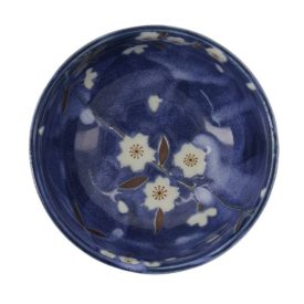 Kék sakura teás csésze, chawan