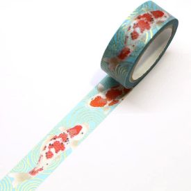   Japán Washi-Tape, washi ragasztó szalag kimono mintával- Koi