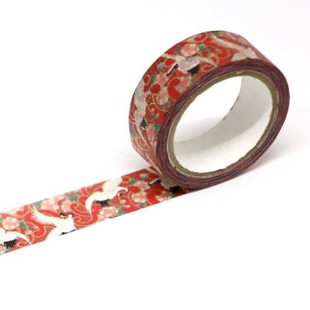 Japán Washi-Tape, washi ragasztó szalag kimono mintával daru