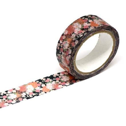 Japán Washi-Tape, washi ragasztó szalag kimono mintával pünkösdi rózsa