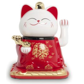 Maneki neko integető cica fehér 10 cm 