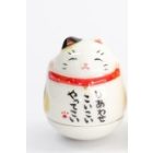 Maneki neko cica 4,5 cm fekete-fehér