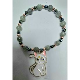 Ásvány karkötő miyuki gyöngyökkel és függővel