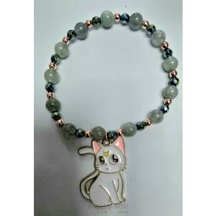 Ásvány karkötő miyuki gyöngyökkel és függővel