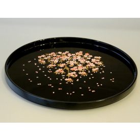 Urushi lakk díszes tálca sakura virágokkal 