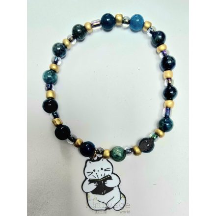 Ásvány karkötő miyuki gyöngyökkel és függővel