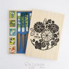 10 részes evőpálcika díszkészlet fa dobozban