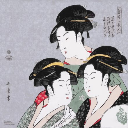 70 cm furoshiki kendő három szépség ukiyoe